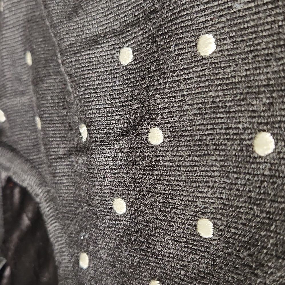 Marks & Spencer black polka-dot button-down 3D knit cardigan sweater - Picture 12 of 13